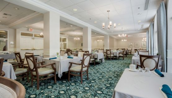 Gather with friends and family at our dining room.