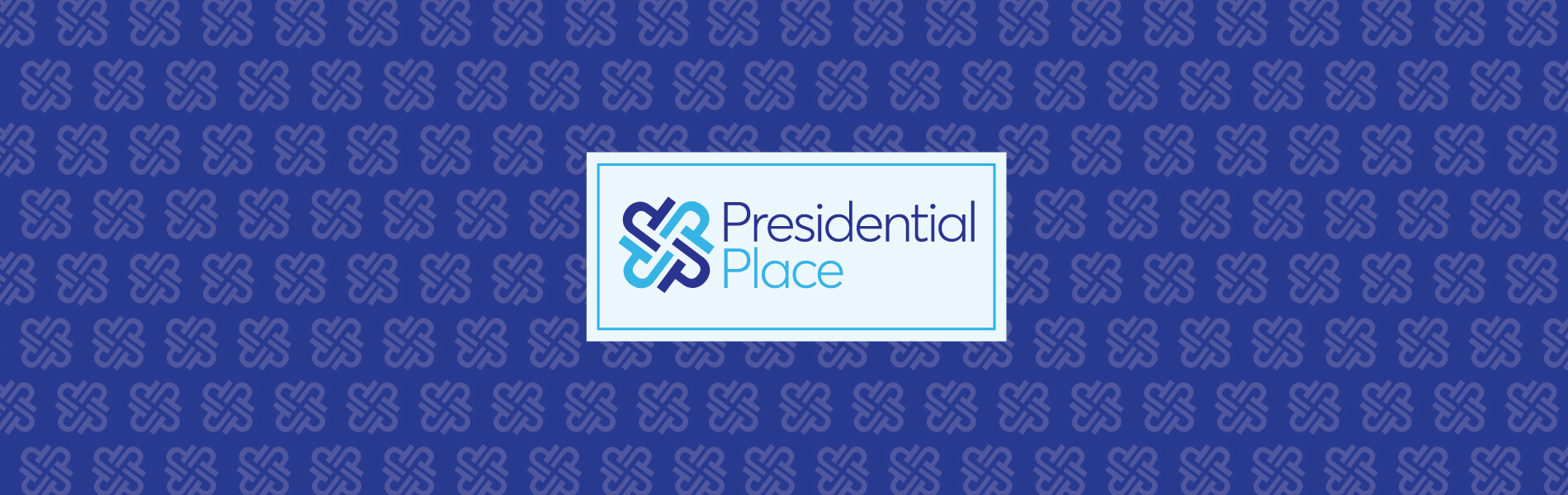 Presidential place repeating logo background in navy