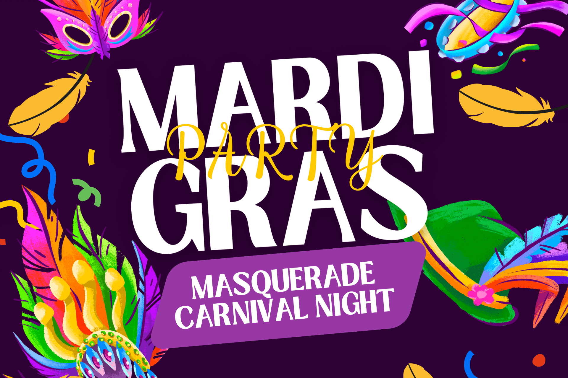 Mardi Gras Party invitation